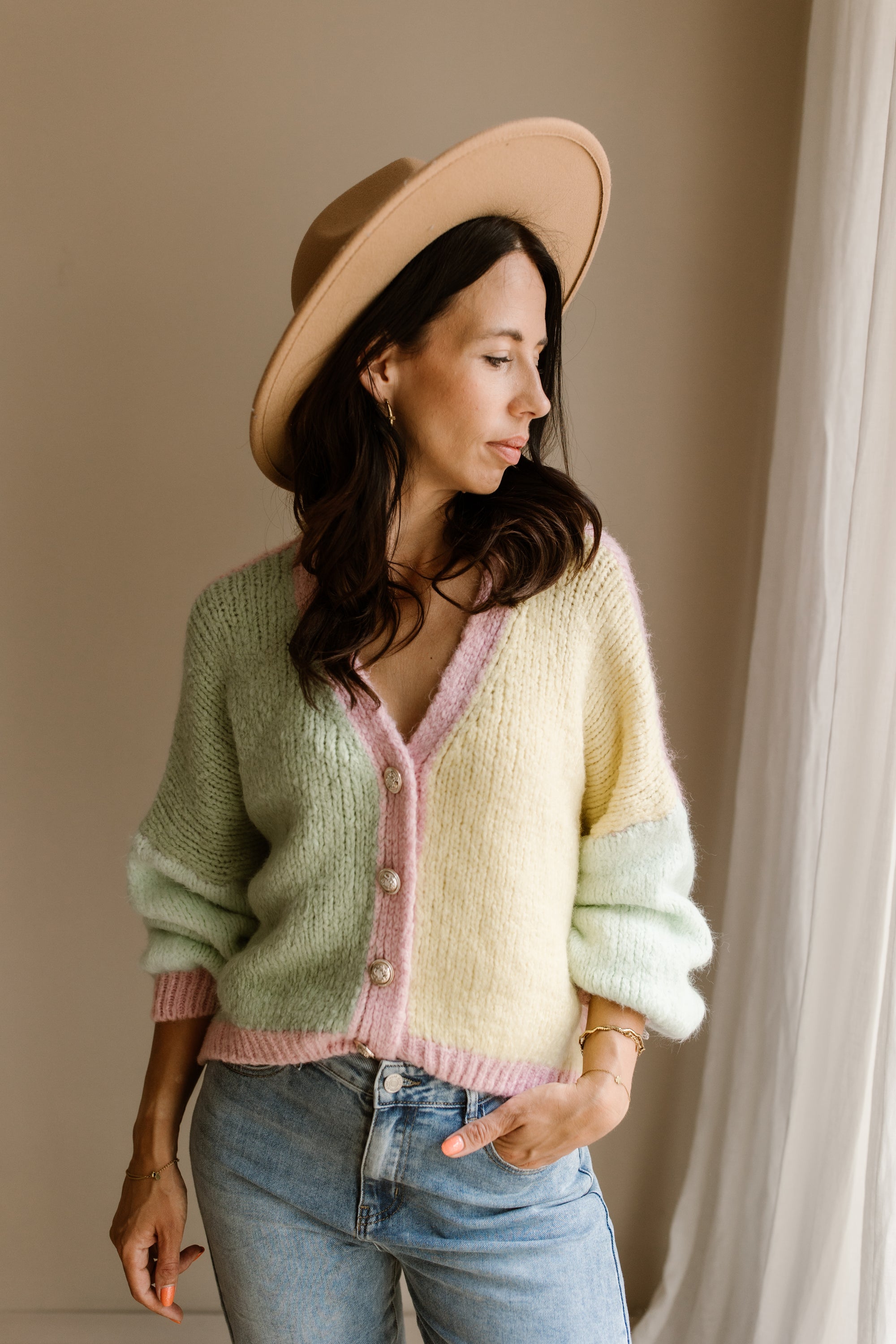 Vest Hanne Yellow/Pink