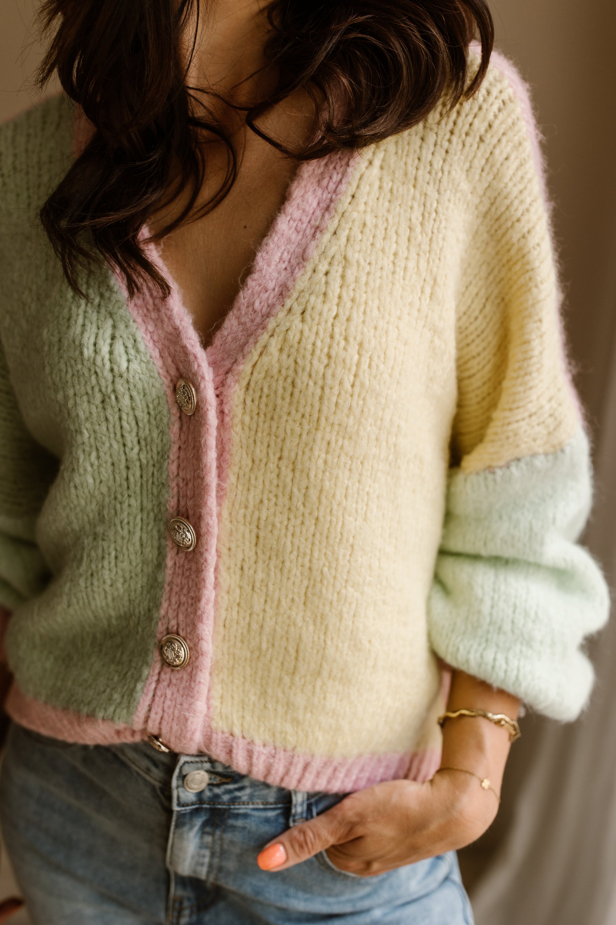 Vest Hanne Yellow/Pink