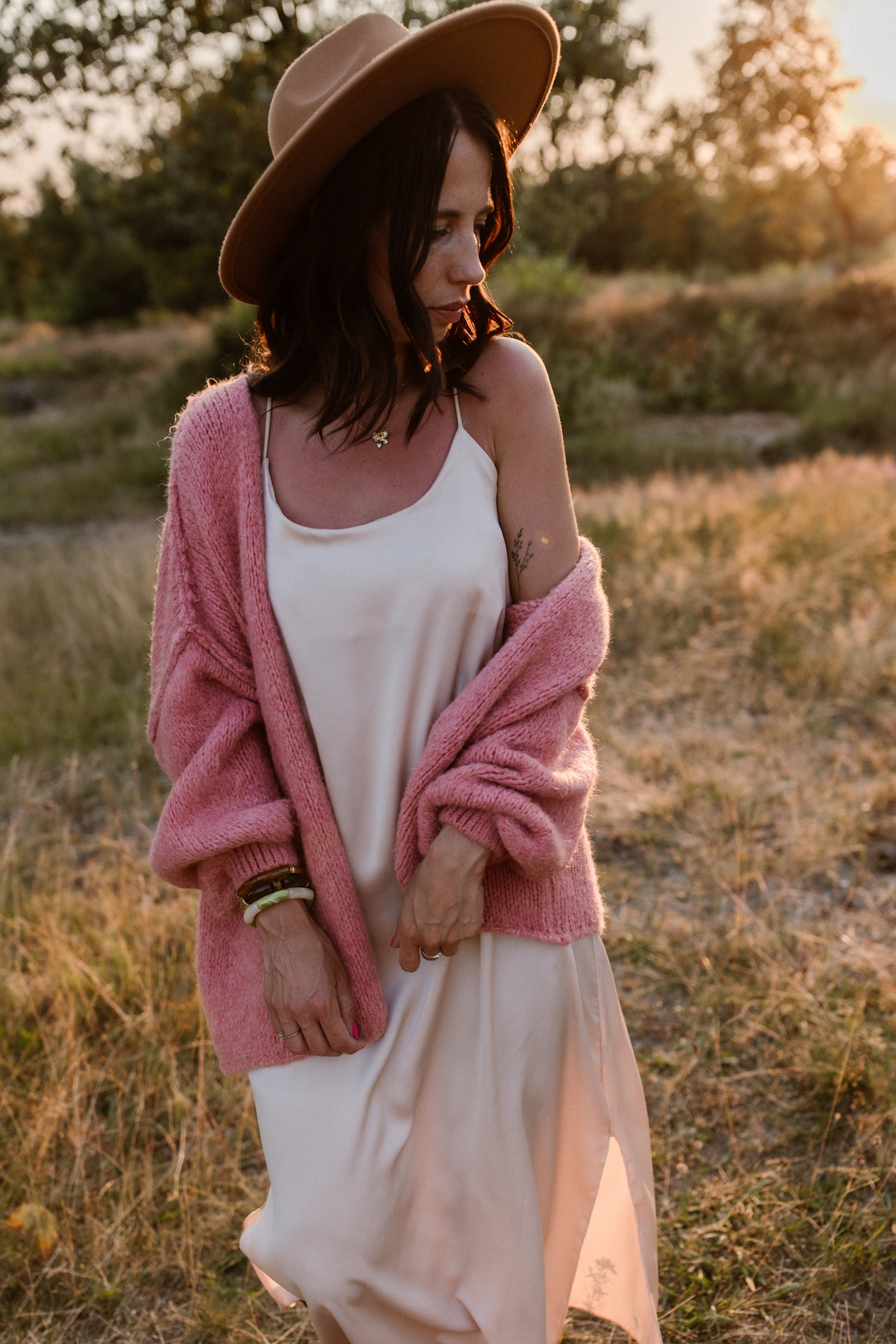Cardigan Sara Saumon/Rose