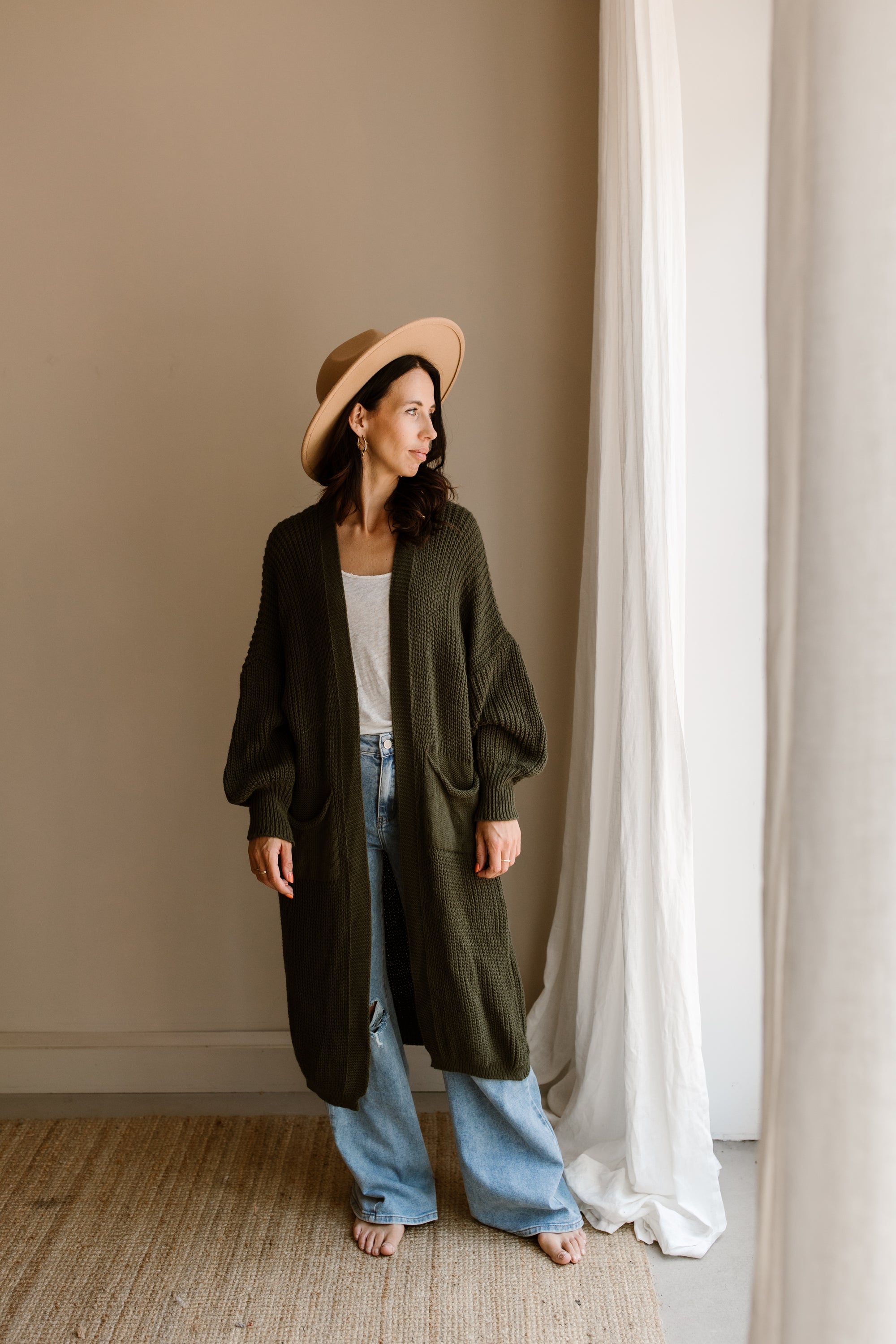 Strickjacke Jane naturgrün