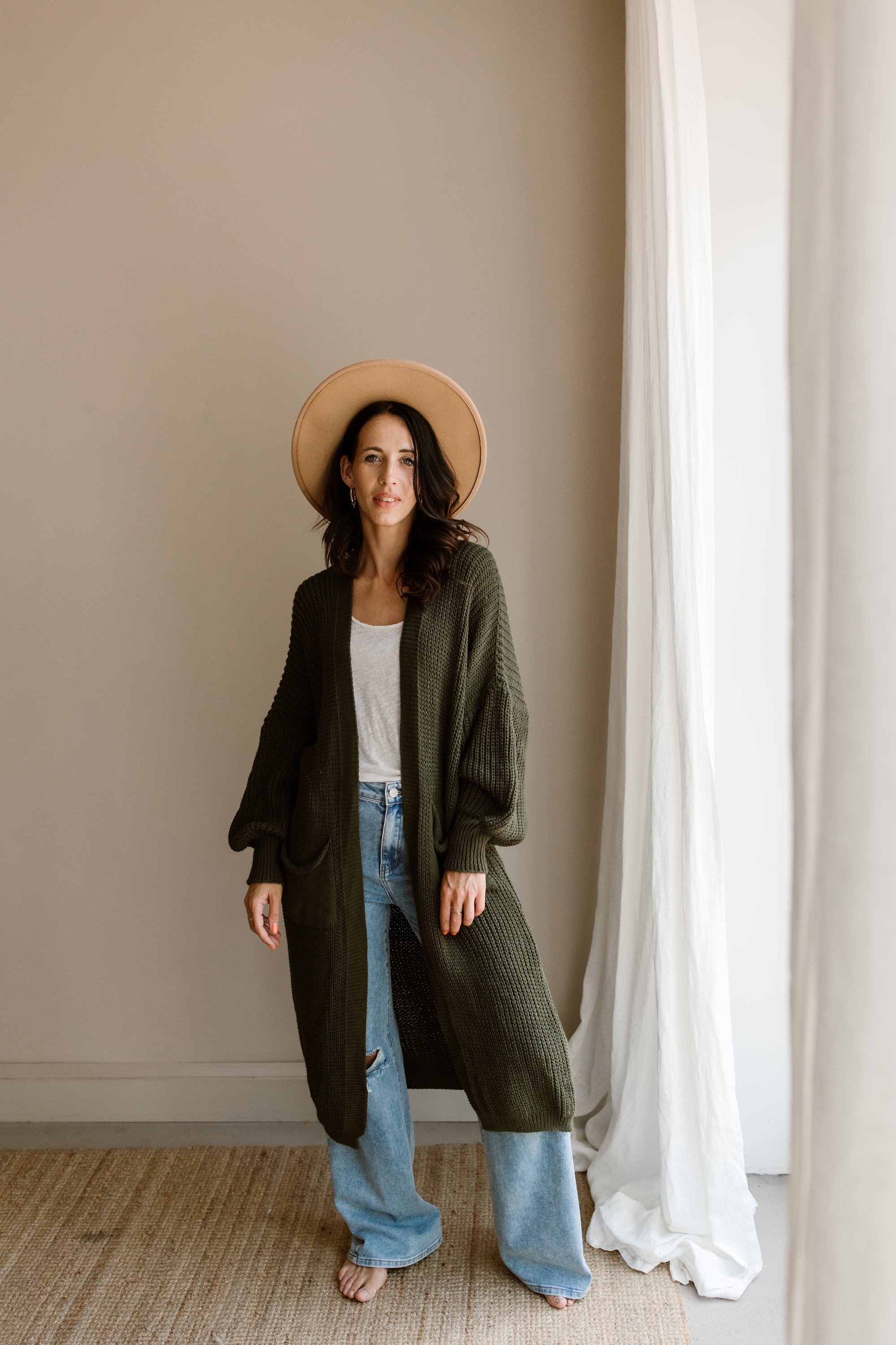 Strickjacke Jane naturgrün