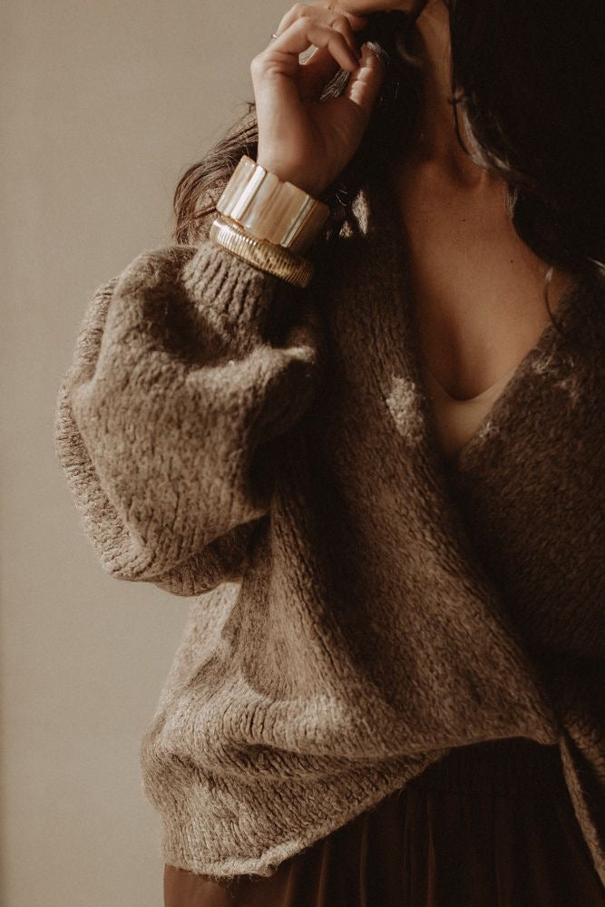 Vest Sara warm taupe