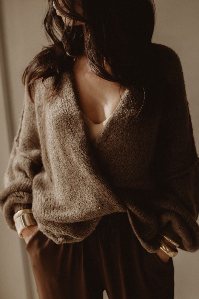 Vest Sara warm taupe