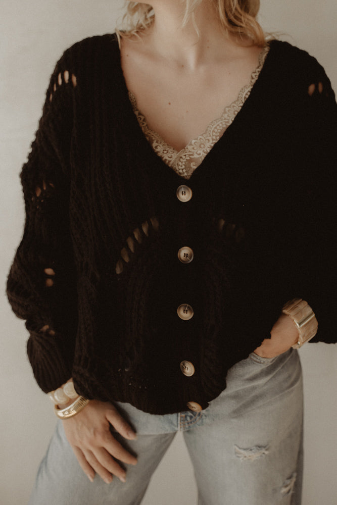 Strickjacke Loes schwarz