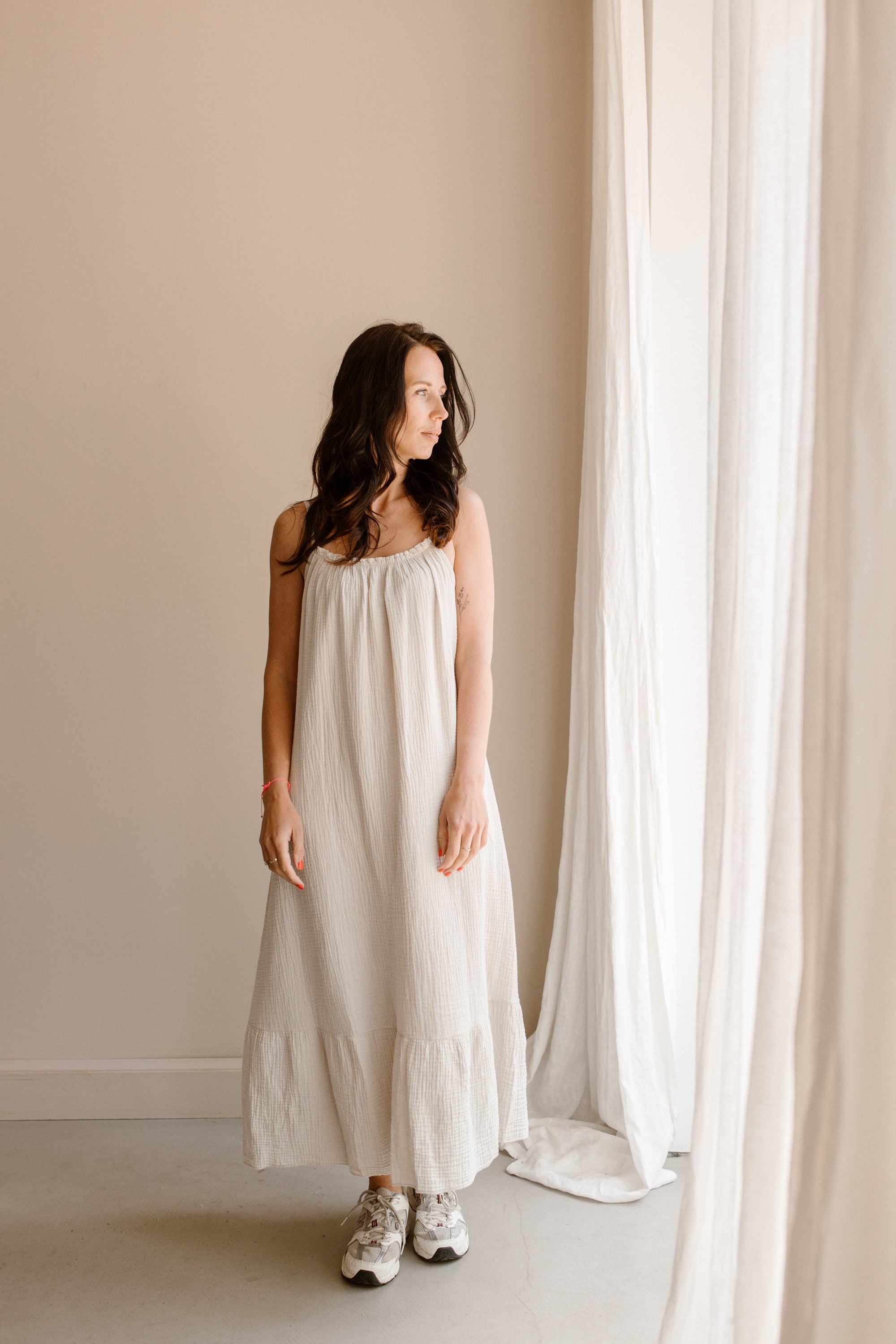 Dress Mousseline Beige