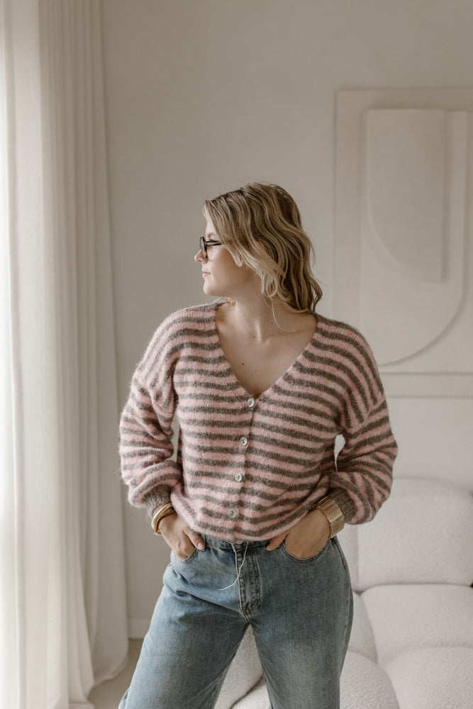 Vest Lucy pink/taupe