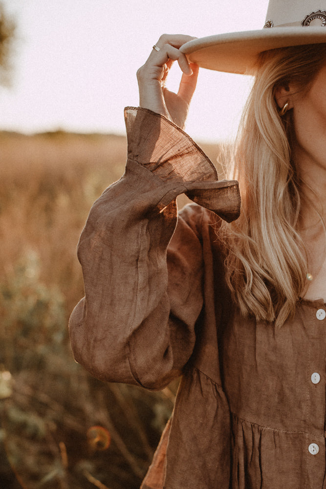 Blouse Linnen camel