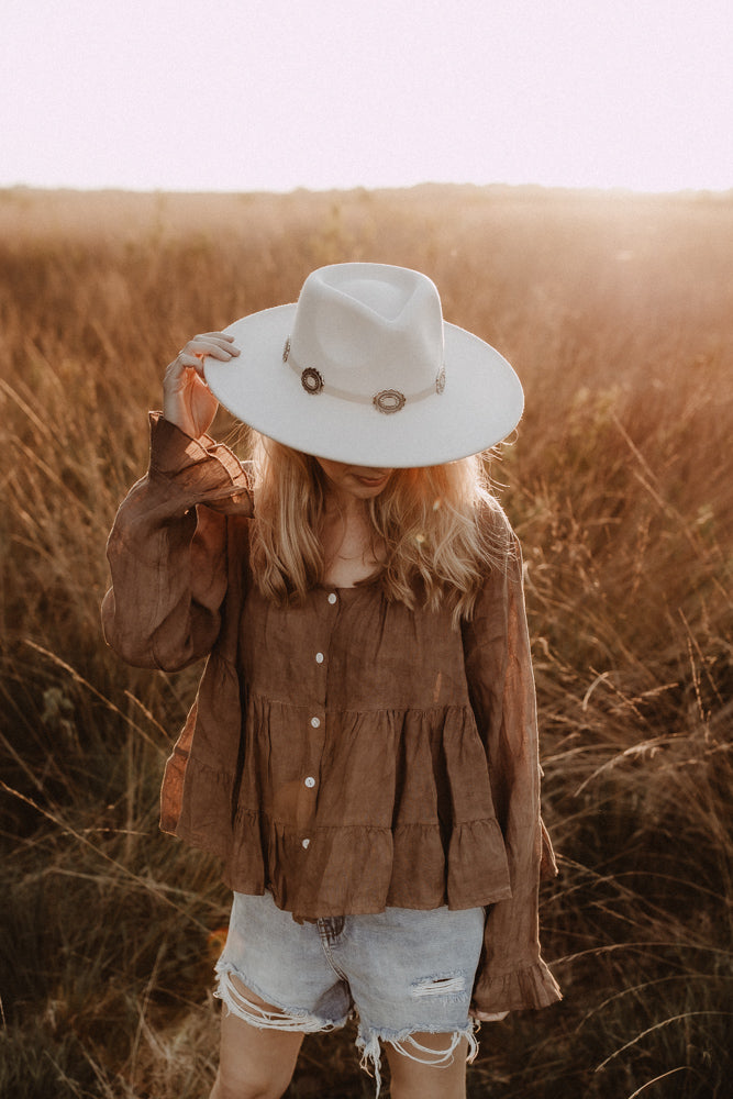 Blouse Linnen camel
