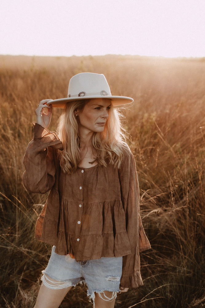 Blouse Linnen camel