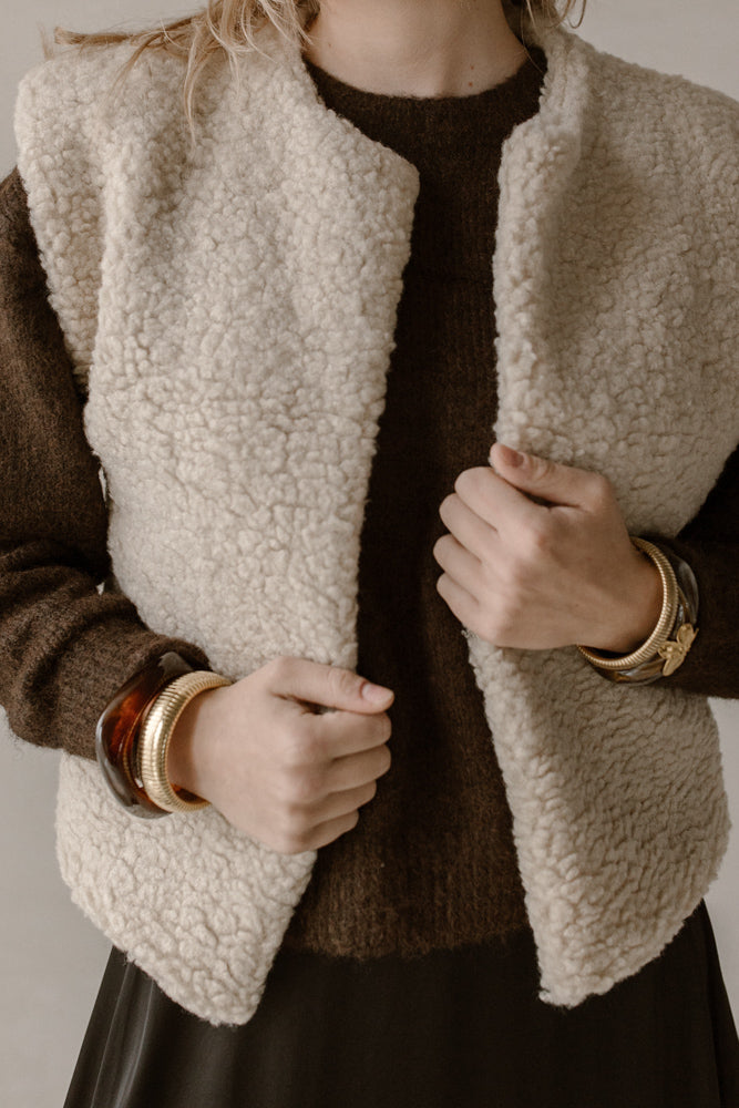 Gilet Teddy Beige