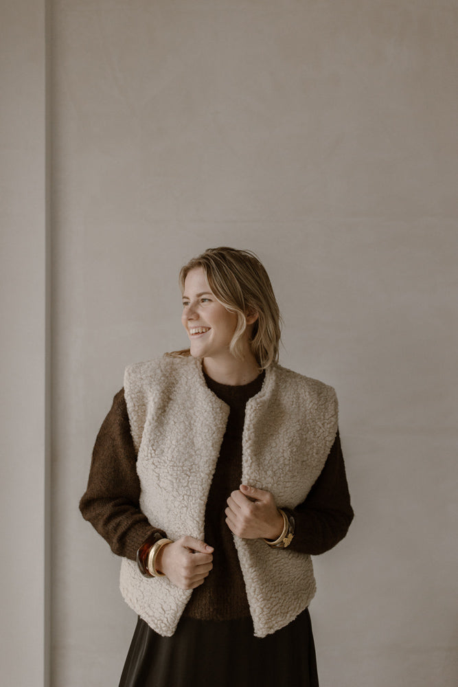 Gilet Teddy Beige