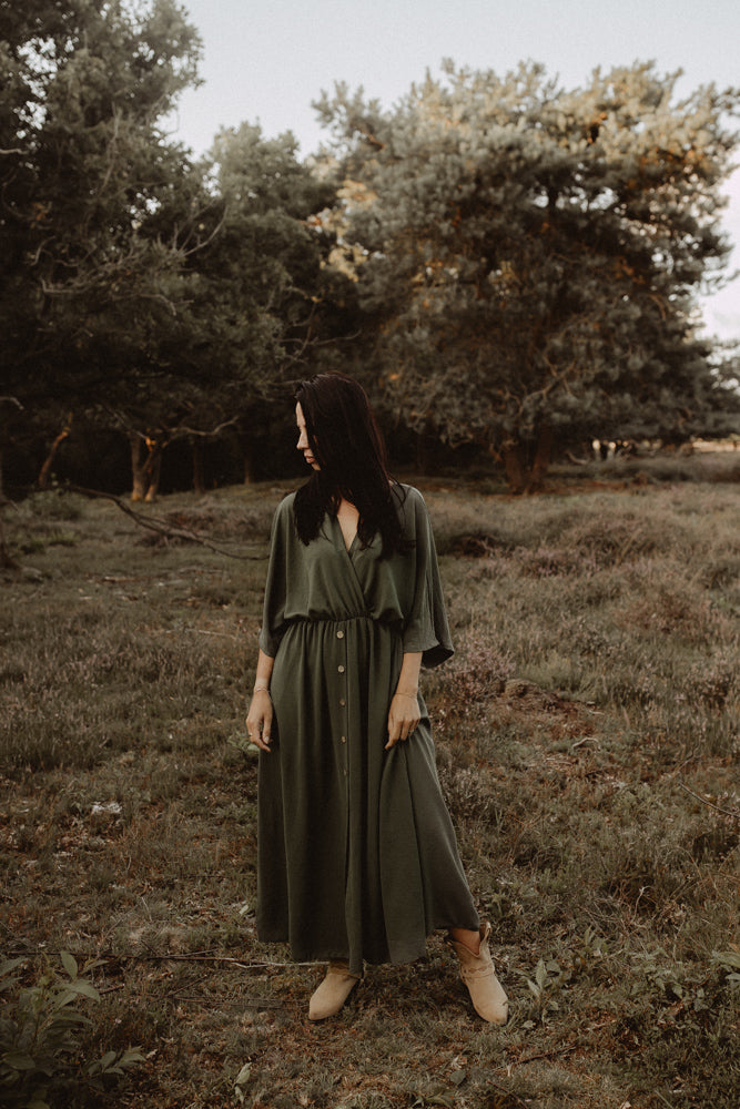 Jurk Guusje leger groen