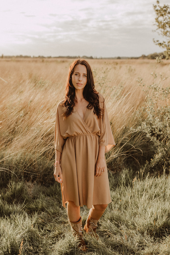 Dress Jip Camel Pre-Order Delivery Time 2/3 Weeks