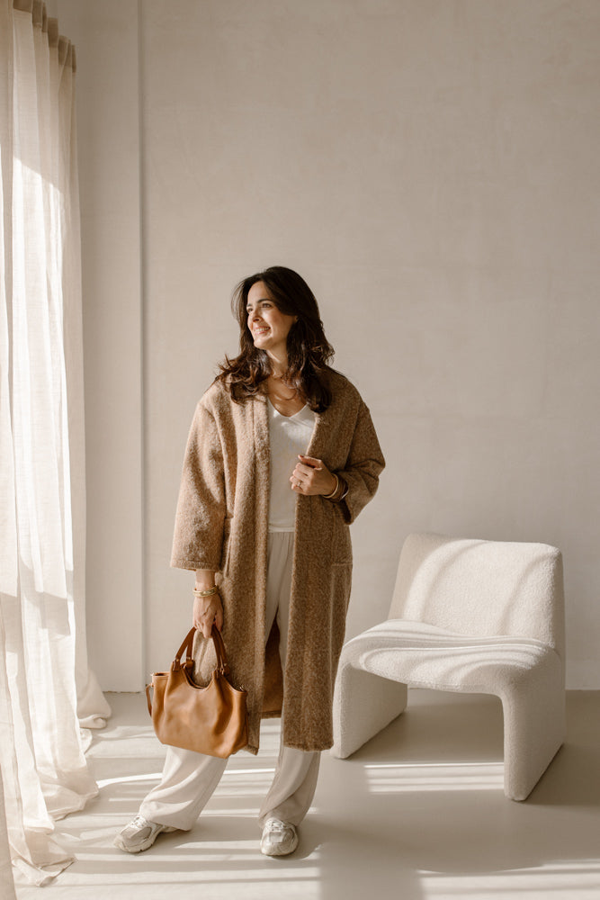 Vest Lea Camel