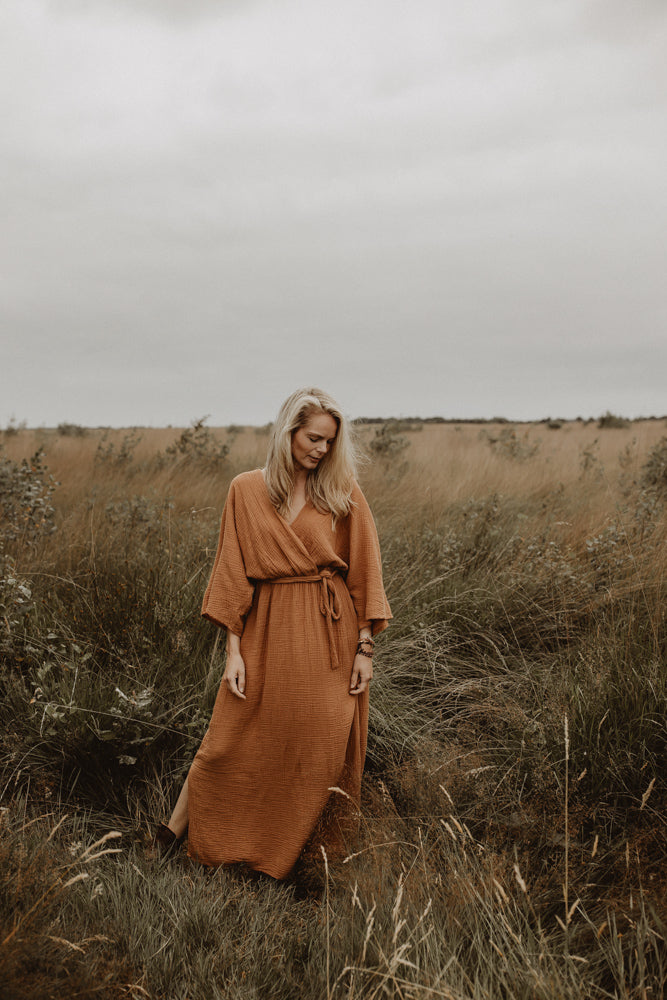 Jurk Jet Mousseline camel