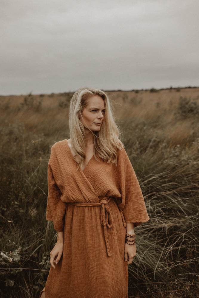 Jurk Jet Mousseline camel