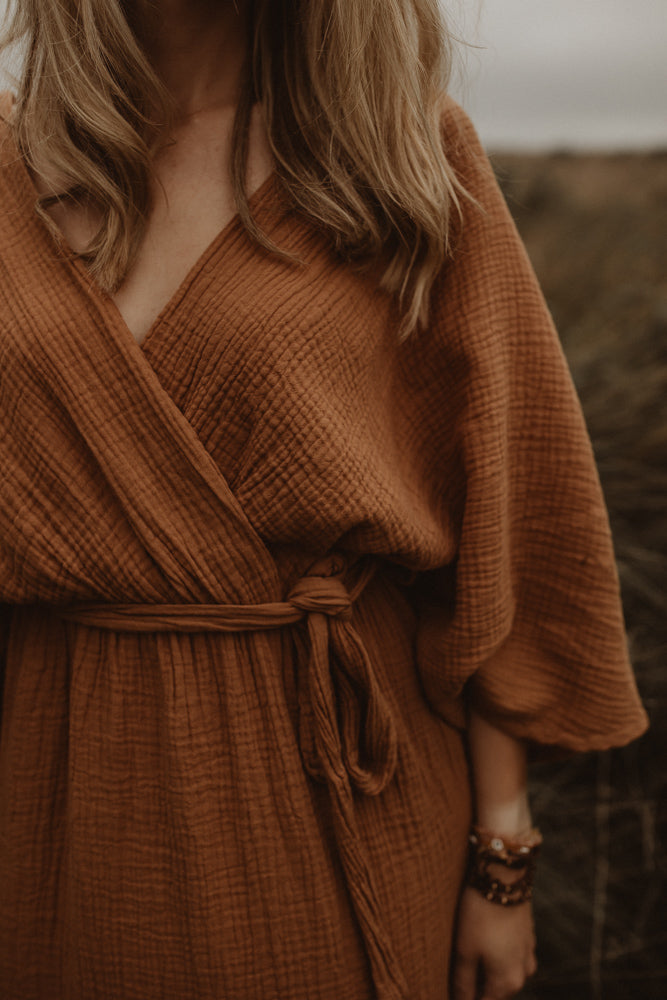 Jurk Jet Mousseline camel