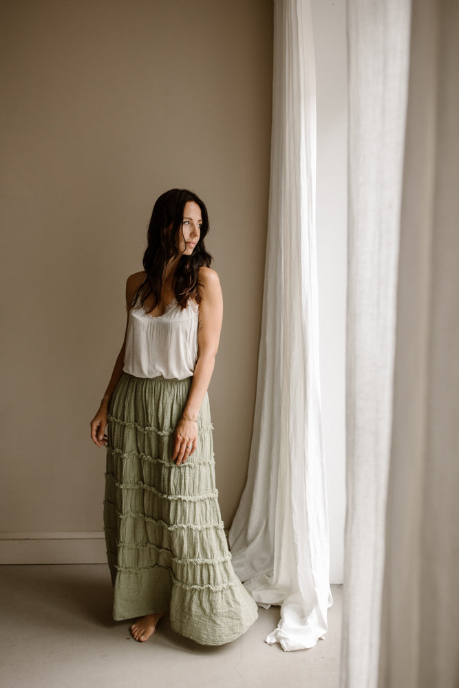 Top spaghetti strap cream