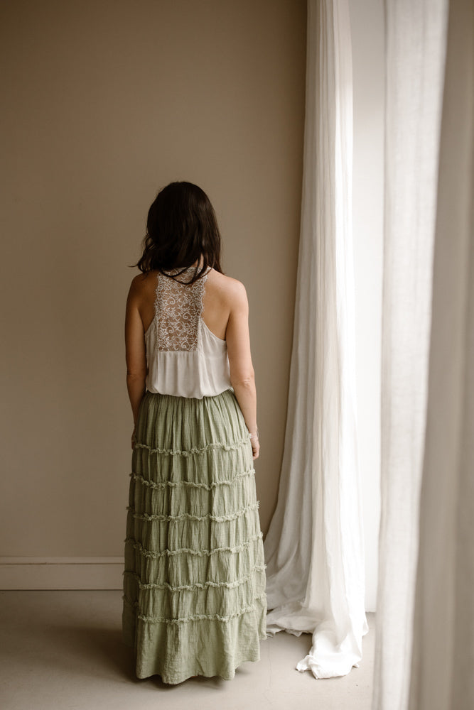 Top spaghetti strap cream