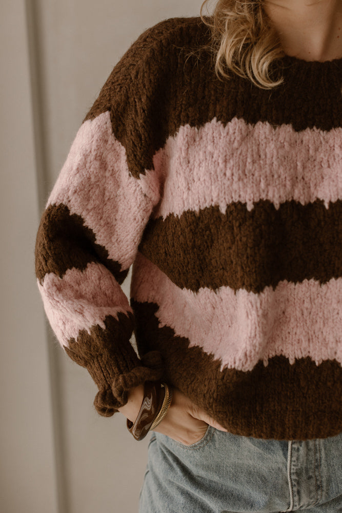 Trui Mees Bordeaux/Pink