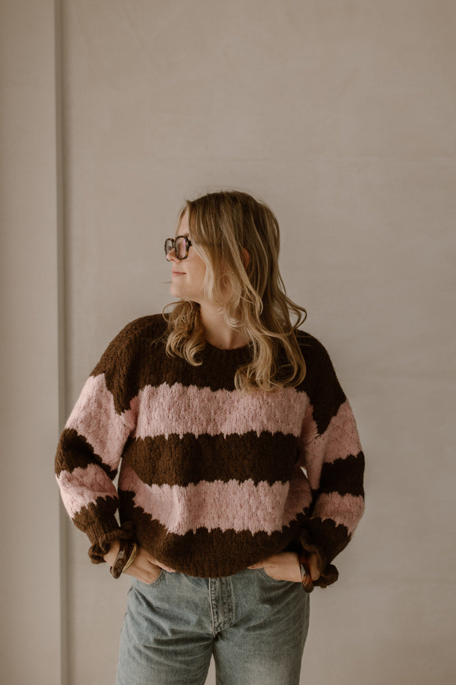 Trui Mees Bordeaux/Pink