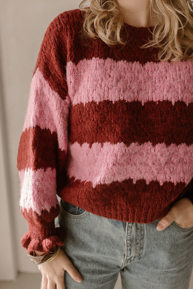 Trui Mees Bruin/Roze