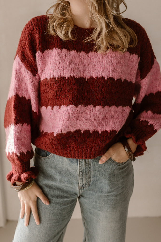 Trui Mees Bruin/Roze