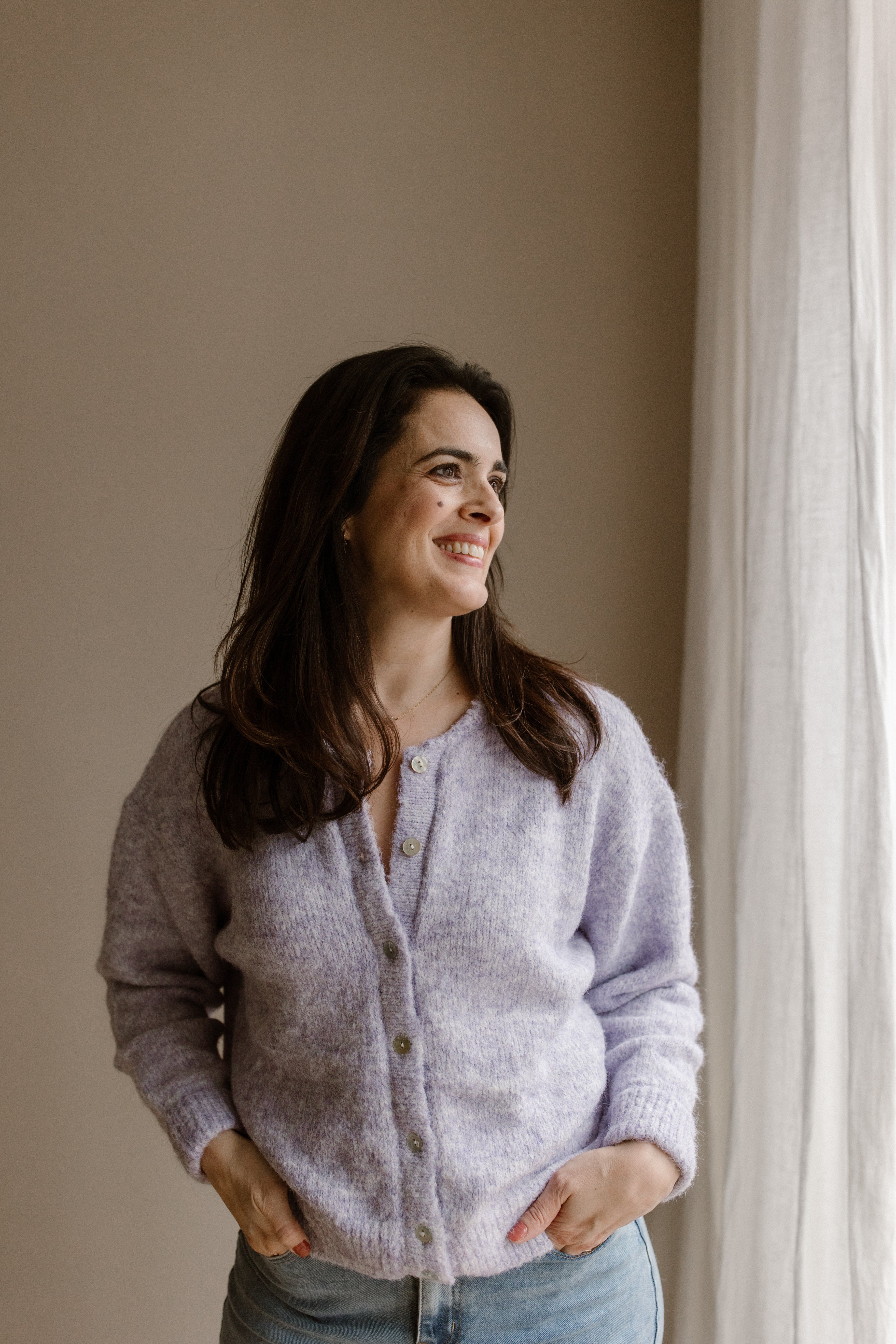 Strickjacke Moos Lila