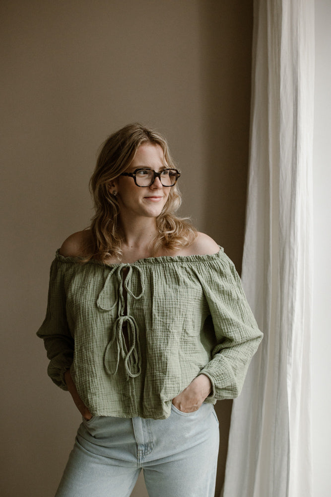 Blouse Anna Zacht Groen