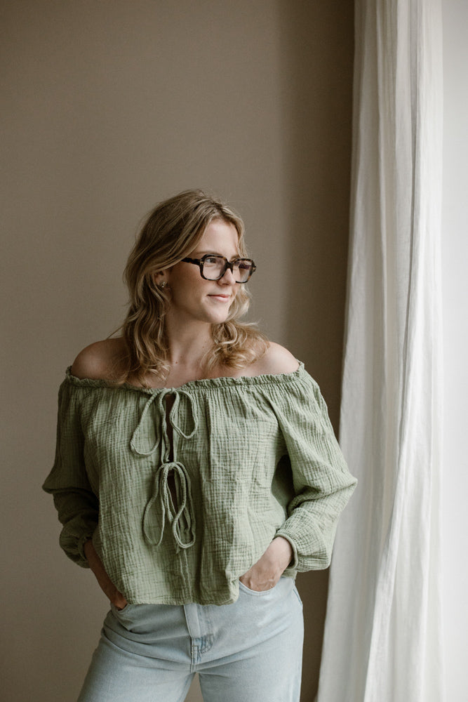 Blouse Anna Zacht Groen