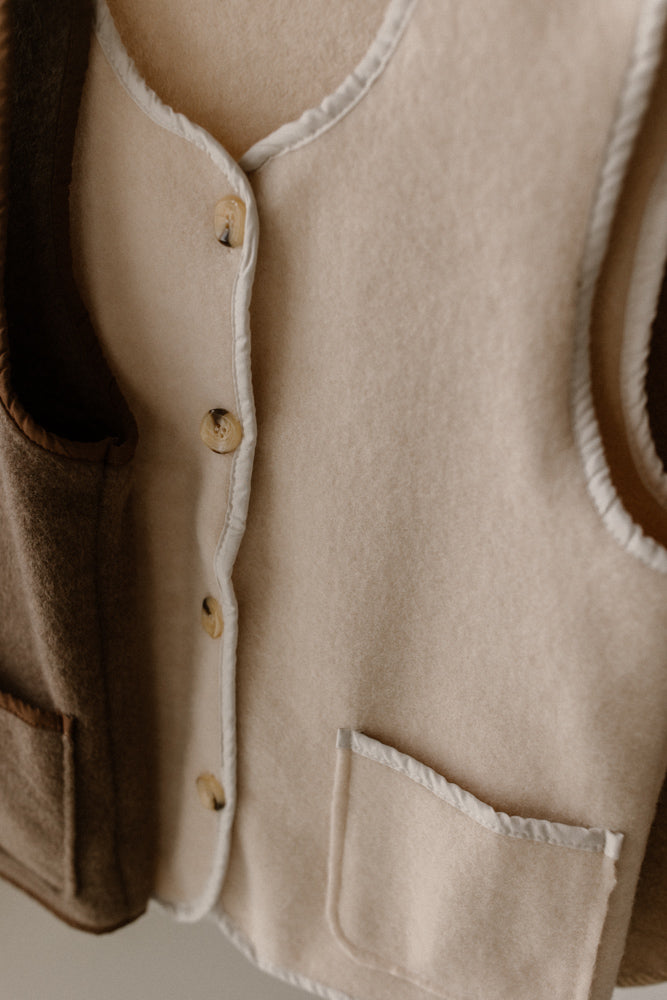 Gilet teddy creme