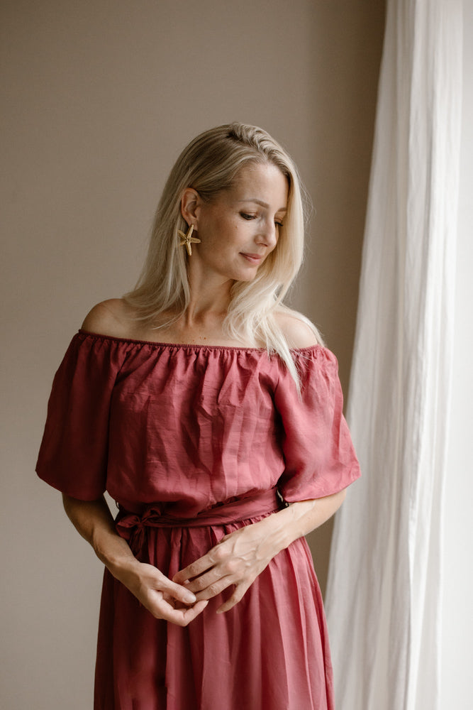 Jurk Elin Licht Bordeaux