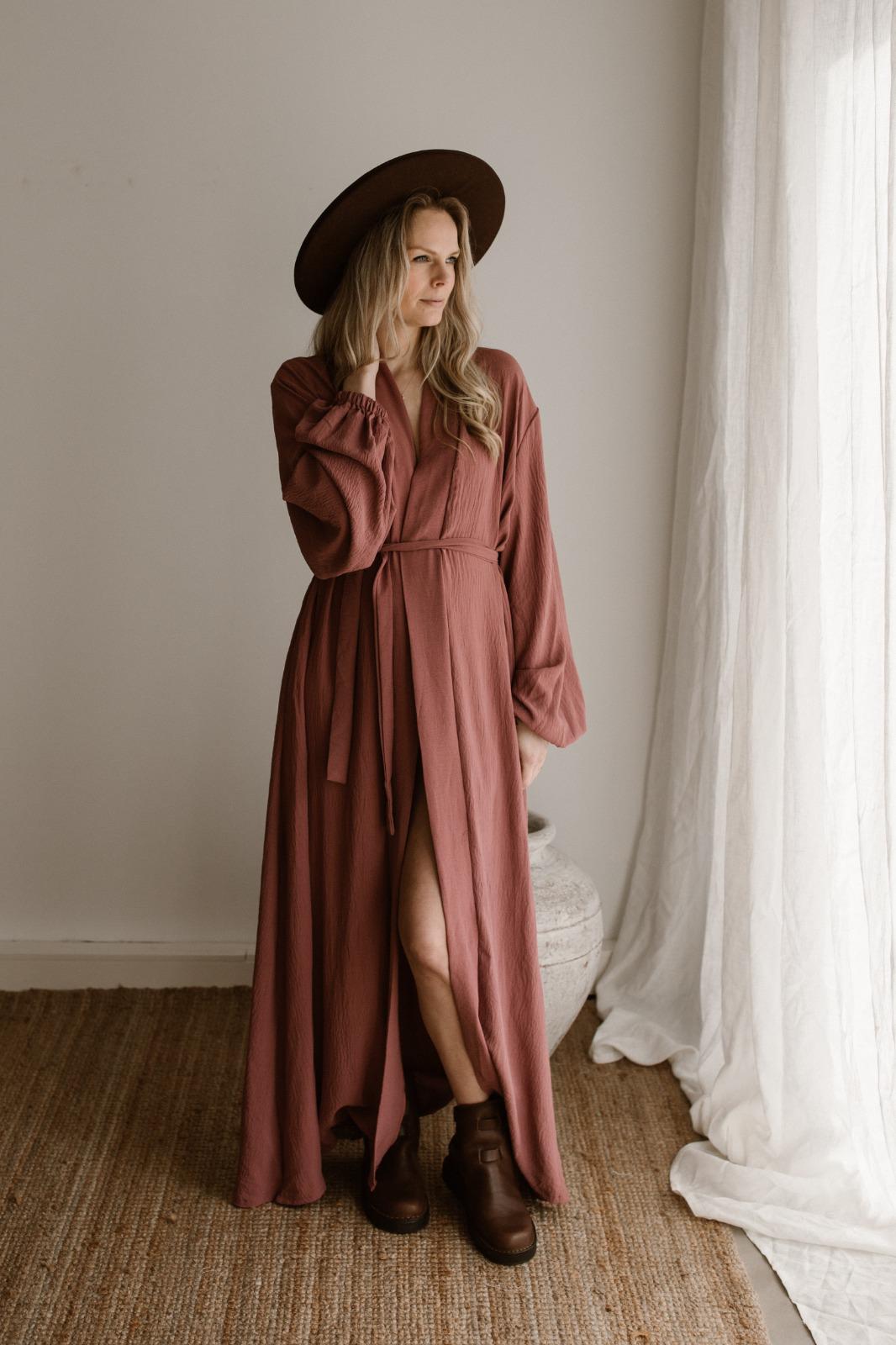 Caftan Ava Vieux Rose Foncé