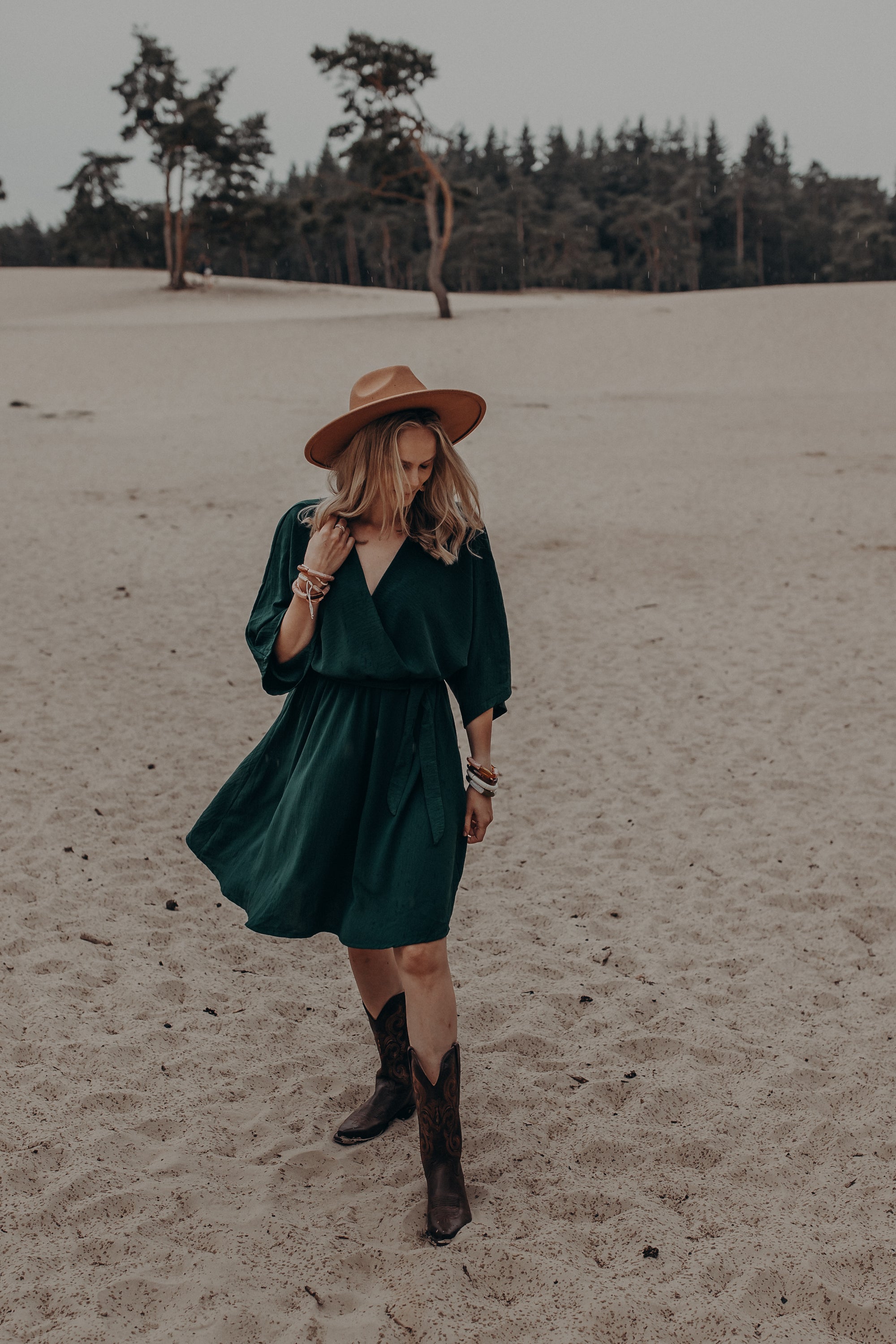 Robe Noortje vert foncé