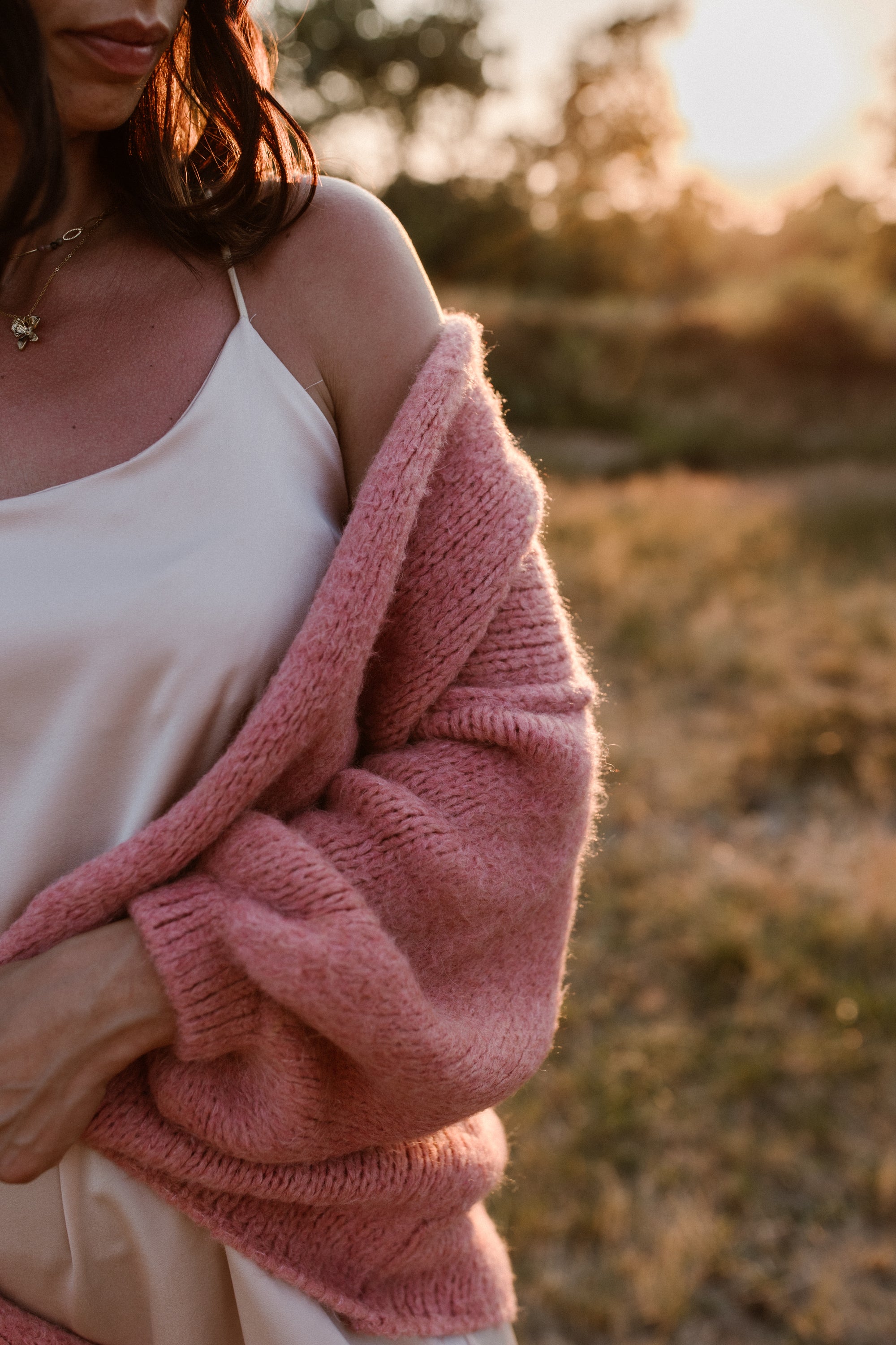 Cardigan Sara Saumon/Rose