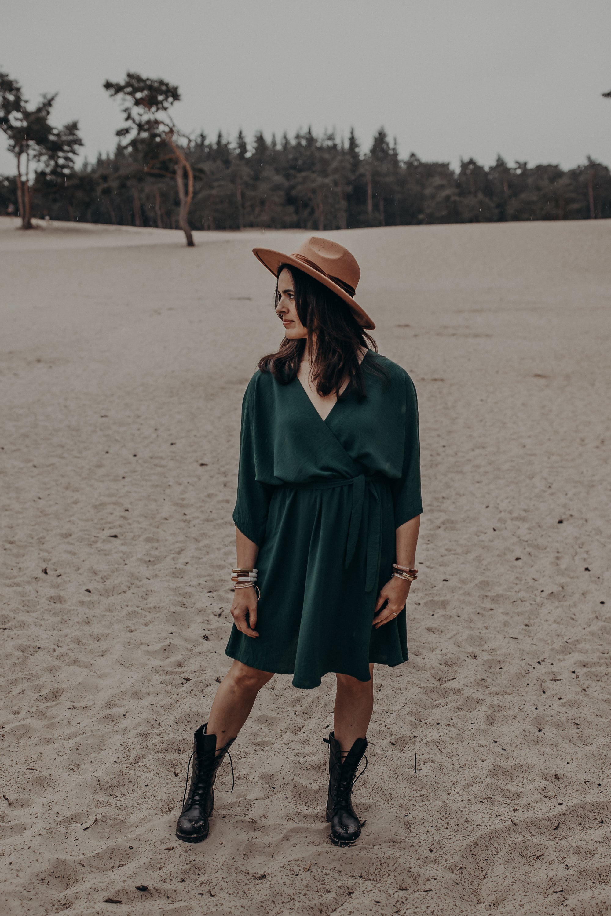 Robe Noortje vert foncé