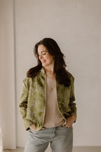 Veste palmier rose