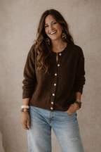 Strickjacke Moos Creme