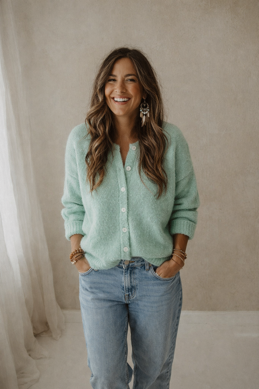 PIÈCE STUDIO ⚡Gilet Moos turquoise