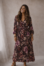 Kleid Sera Blumen braun/rosa