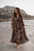 Kleid Sera Blumen braun/rosa