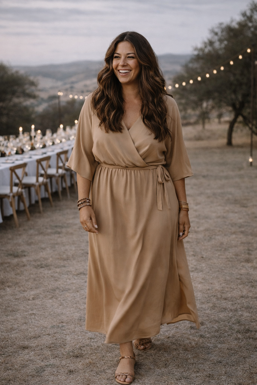 Dress jet light camel