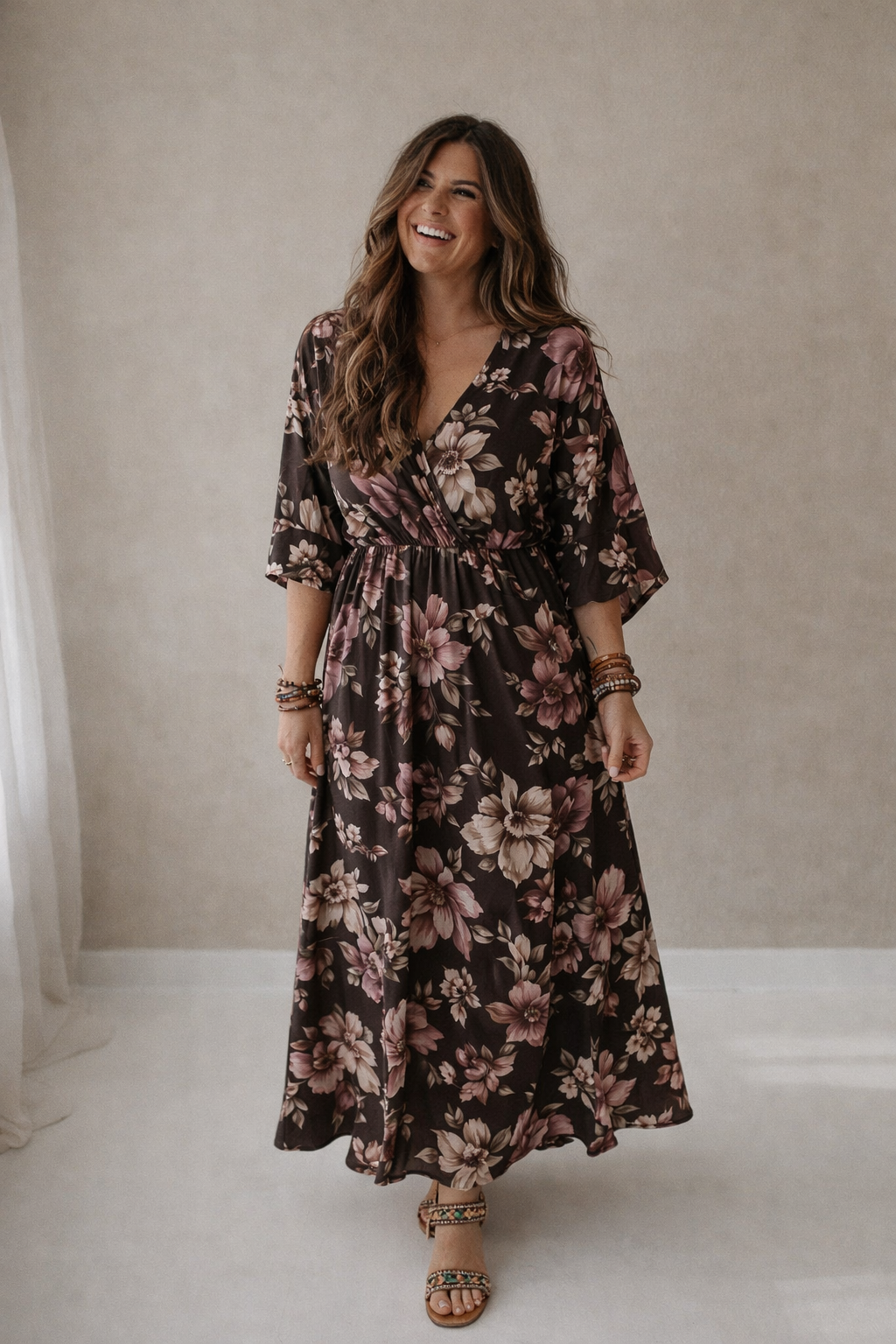 STUDIO PIECE ⚡Kleid Blume braun/rosa Nr.1