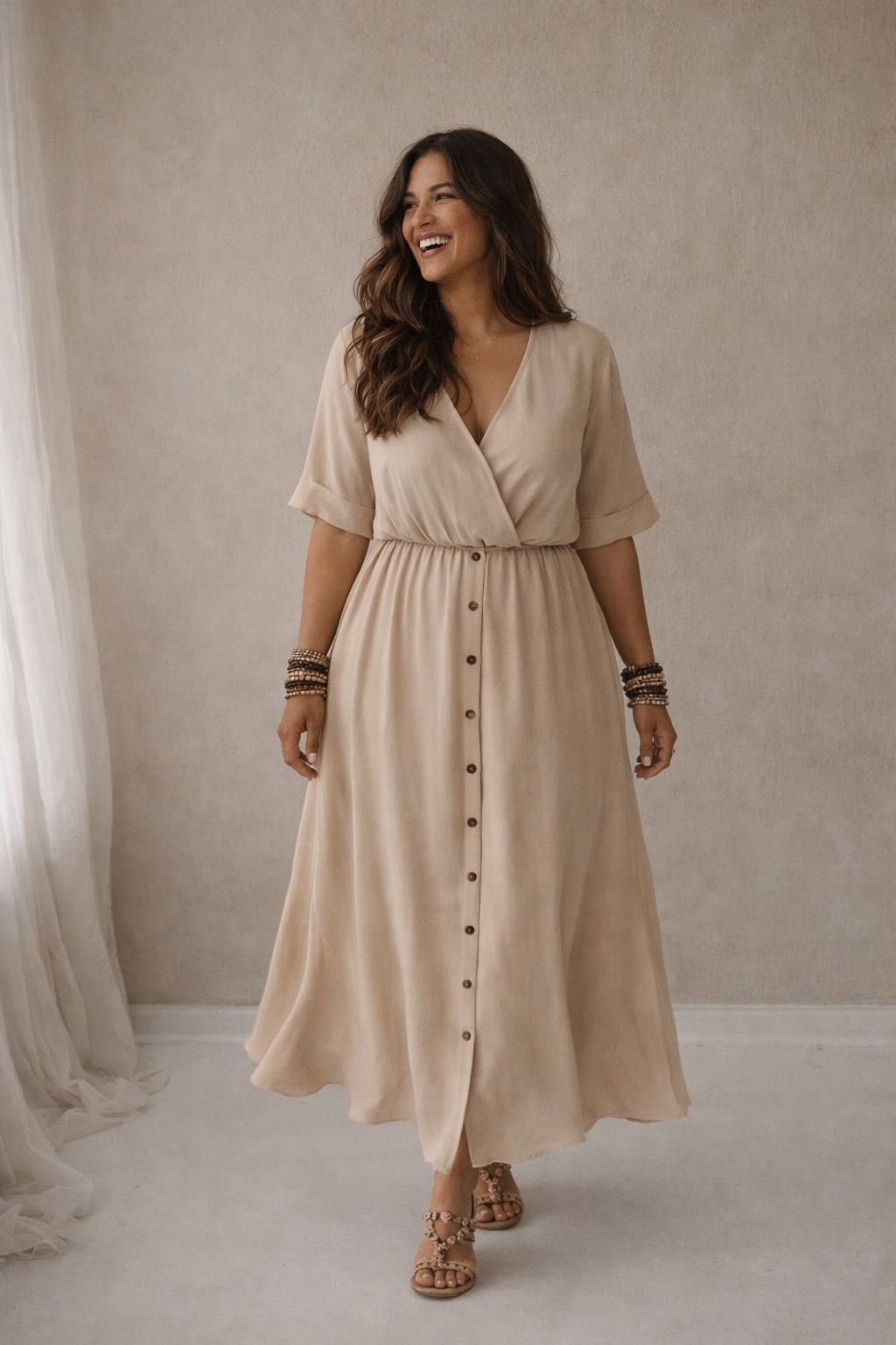 Robe Noor vieux rose