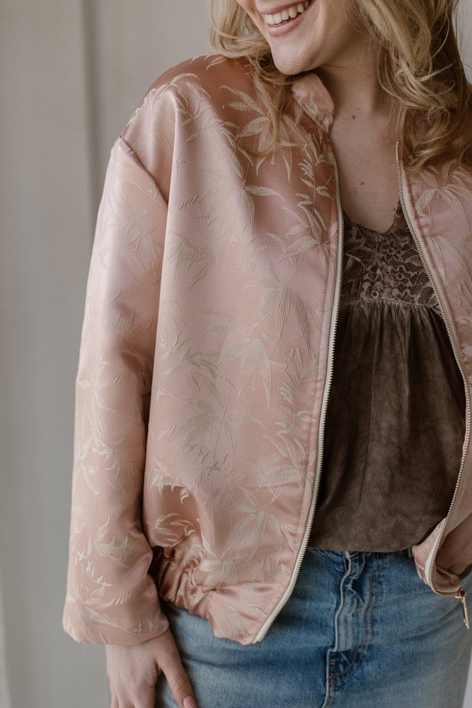 Veste palmier rose