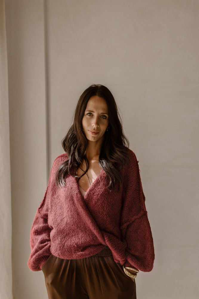 Vest Sara oud donker roze