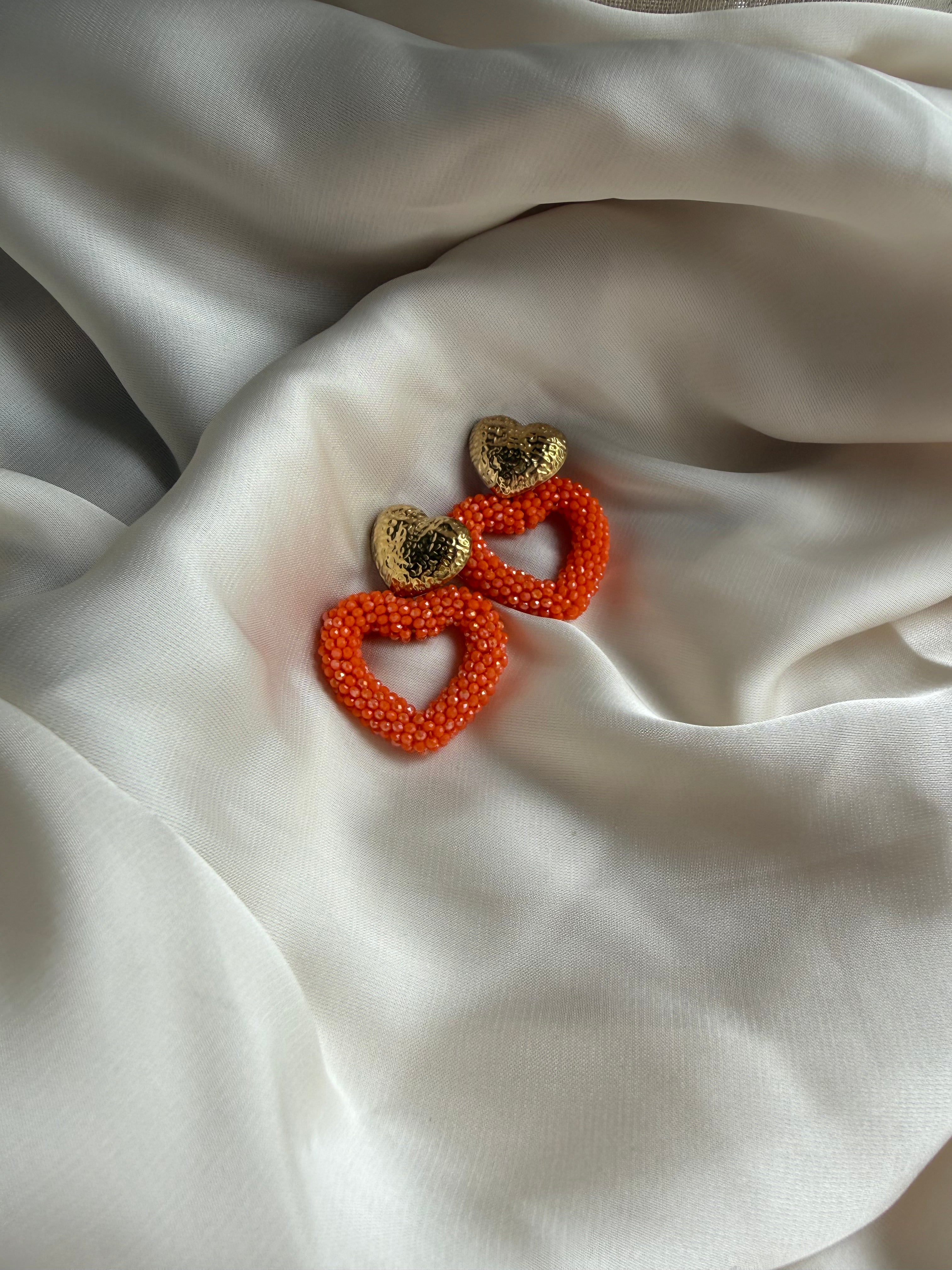 Ohrring Herz Orange