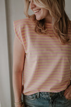 Top Streifen gelb/rosa