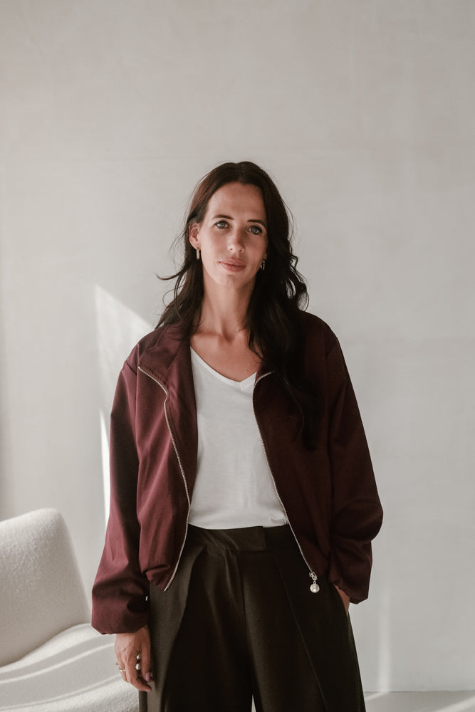 Jacke Modell Noor Burgunderrot