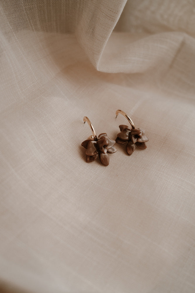 Boucle d'oreille Meave marron